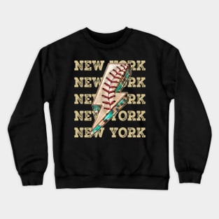 Aesthetic Design New York Gifts Vintage Styles Baseball Crewneck Sweatshirt